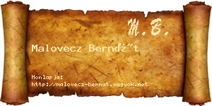 Malovecz Bernát névjegykártya